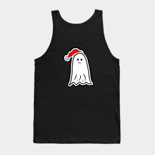 Ghost Wearing Santa Hat Tank Top